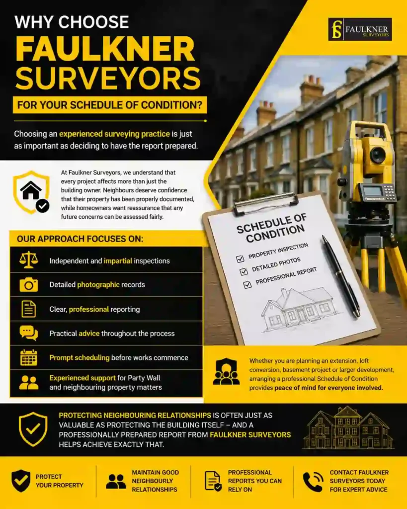 Schedule of Condition: What It Is and Why It Protects Both Neighbours 3 Why Choose Faulkner Surveyors for Your Schedule of Condition Milton-Keynes?